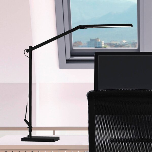 Stolná lampa Cala LED, stmievateľná, čierna, Čierna, Pracovňa / Kancelária, kov, Stolová lampa
