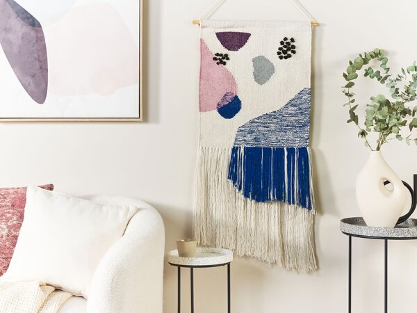 Nástenná dekorácia viacfarebná bavlna a polyester ručne tkaná so strapcami geometrický vzor strapce boho spálňa obývacia izba