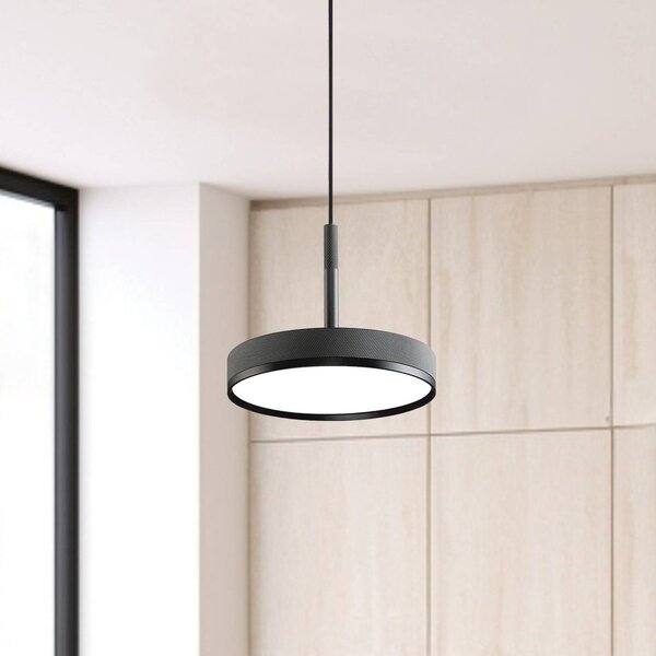 LED závesné svietidlo Don, sivá, Ø 20 cm, kov, Hliník / sivá / zinok, Obývacia izba / jedáleň, Hliník, Moderný, Závesné svietidlo
