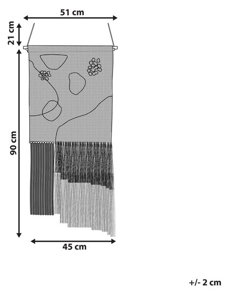 Nástenná dekorácia viacfarebná bavlna a polyester ručne tkaná so strapcami geometrický vzor strapce boho spálňa obývacia izba