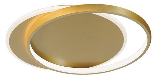 Stropné LED svetlo Evelyn, zlatá, dĺžka 55 cm, kov, Mosadz / zlato, Obývacia izba / jedáleň, Hliník, Moderný, Závesné svietidlo