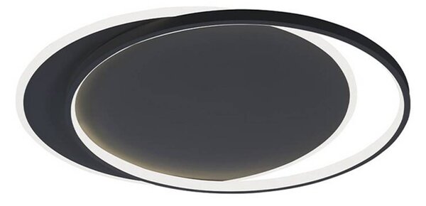 Stropné LED svetlo Evelyn, čierne, dĺžka 55 cm, kov, Čierna, Obývacia izba / jedáleň, Hliník, Moderný, Závesné svietidlo