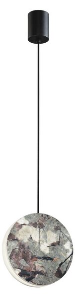 LED závesné svietidlo Anais, zelené, Ø 17,5 cm, umelý kameň, Zelená, Obývacia izba / jedáleň, Moderný, Závesné svietidlo