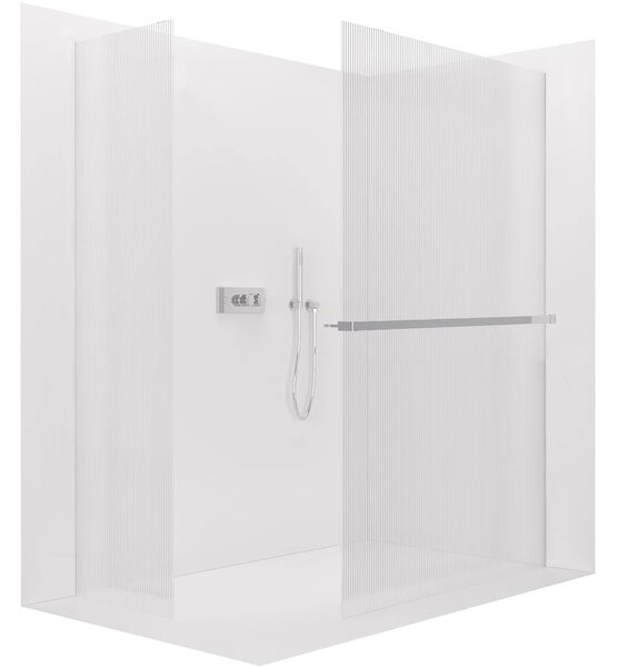 CERANO - Sprchová zástena Walk-in Crystal TL/P - 8 mm - bezvzperový systém + polička/držiak na uteráky - chróm, ryhované sklo - 50x50x200 cm