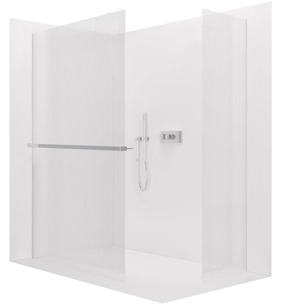 CERANO - Sprchová zástena Walk-in Crystal TL/P - 8 mm - bezvzperový systém + polička/držiak na uteráky - chróm, ryhované sklo - 50x50x200 cm