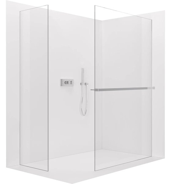 CERANO - Sprchová zástena Walk-in Crystal TL/P - 8 mm - bezvzperový systém + polička/držiak na uteráky - chróm, transparentné sklo - 50x50x200 cm