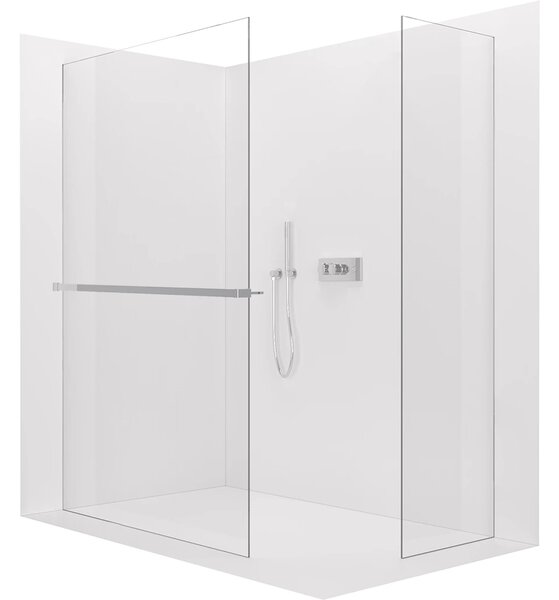 CERANO - Sprchová zástena Walk-in Crystal TL/P - 8 mm - bezvzperový systém + polička/držiak na uteráky - chróm, transparentné sklo - 50x50x200 cm