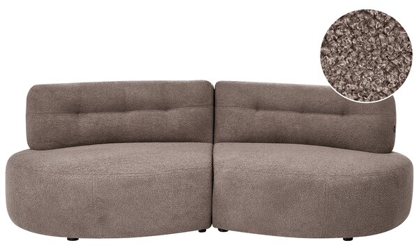 3-miestna pohovka sivobéžová buklé čalúnenie zaoblený tvar bez podrúčok moderný štýl obývacia izba