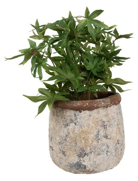 Dekoratívny béžovo-zelený antik terakotový džbán Teracci - Ø 18*17 cm - Clayre & Eef