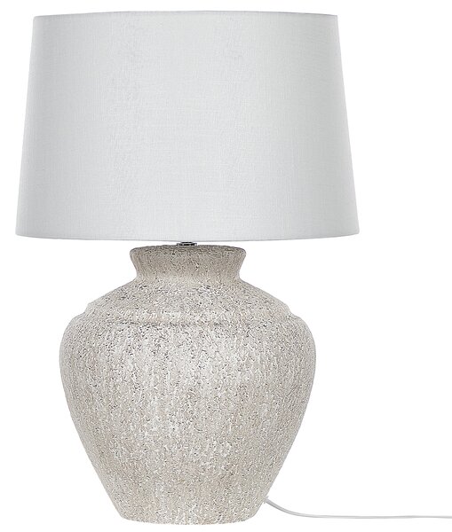 Stolná lampa svetlobéžová keramický podstavec látkové tienidlo 60 cm moderný tradičný štýl obývačka spálňa