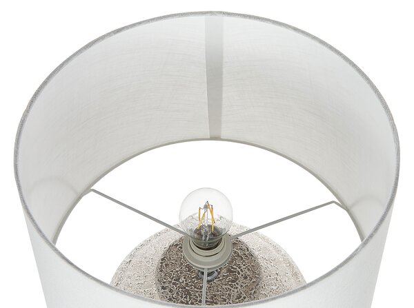 Stolná lampa svetlobéžová keramický podstavec látkové tienidlo 60 cm moderný tradičný štýl obývačka spálňa