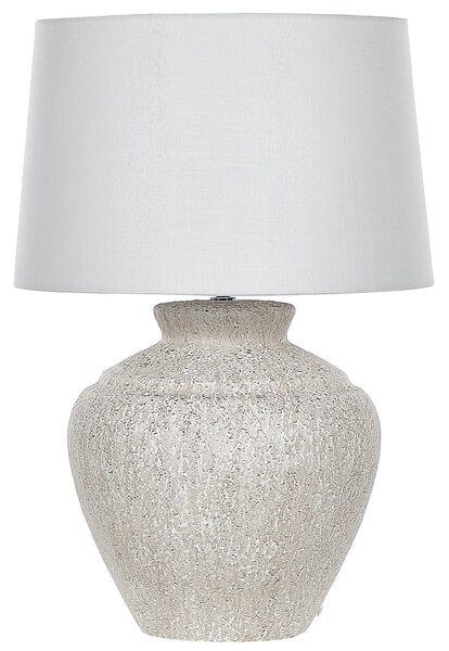 Stolná lampa svetlobéžová keramický podstavec látkové tienidlo 60 cm moderný tradičný štýl obývačka spálňa