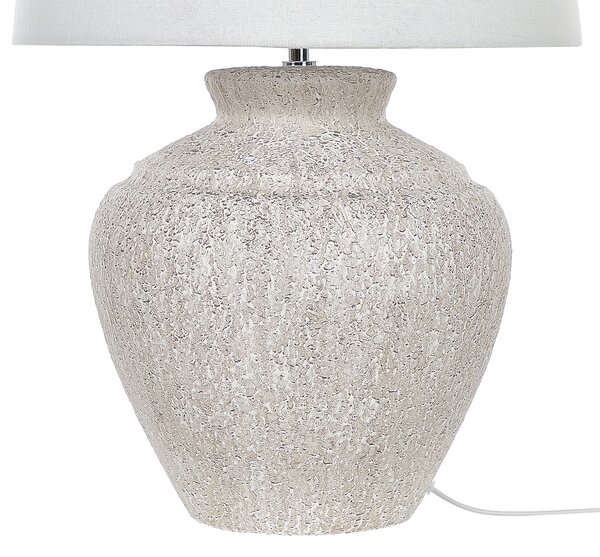 Stolná lampa svetlobéžová keramický podstavec látkové tienidlo 60 cm moderný tradičný štýl obývačka spálňa