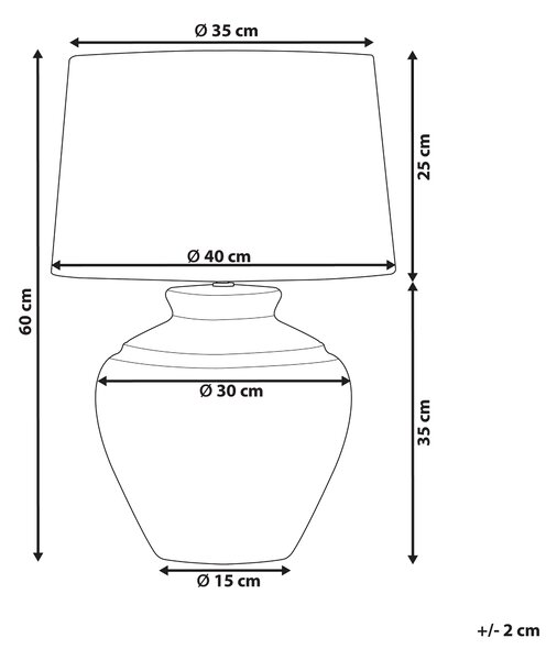 Stolná lampa svetlobéžová keramický podstavec látkové tienidlo 60 cm moderný tradičný štýl obývačka spálňa