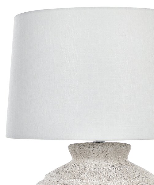 Stolná lampa svetlobéžová keramický podstavec látkové tienidlo 60 cm moderný tradičný štýl obývačka spálňa