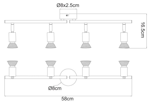 GLOBO 57381-4L - LED Bodové svietidlo OLANA 4xGU10/3W/230V