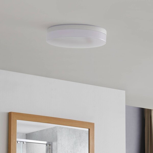 Prios Wynion LED stropné svietidlo DIP switch 30cm, Biela / opálová, Kúpeľňa, Plast, Moderný, Závesné svietidlo