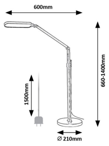 Rabalux 2310 LED stojacia lampa Draco 1x13W | 790lm | 3000-6500K