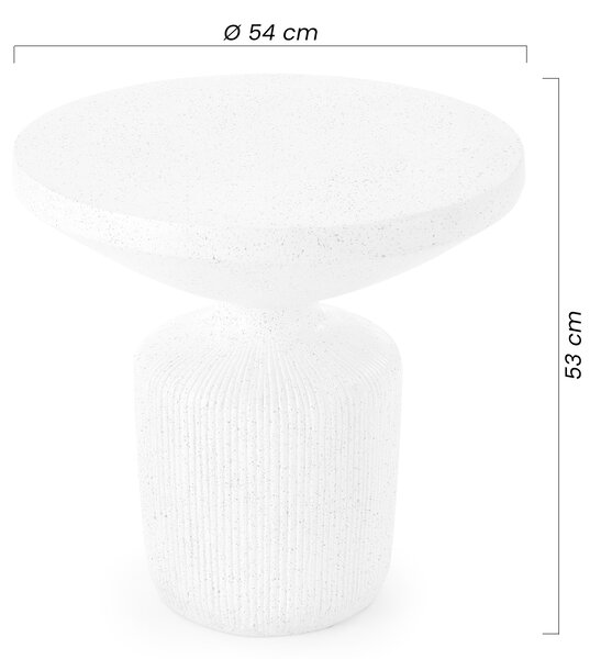 Okrúhly konferenčný stolík Sintro 54 cm - biele terrazzo