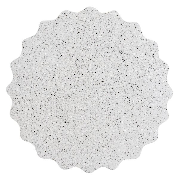 Okrúhly konferenčný stolík Tiaris 41 cm - biele terrazzo