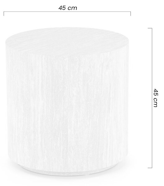 Kombinácia okrúhlych konferenčných stolíkov Novula 60 a 45 cm - travertín
