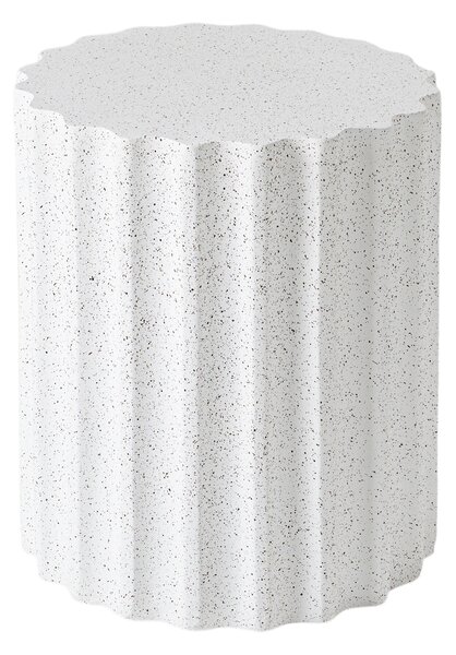 Okrúhly konferenčný stolík Tiaris 41 cm - biele terrazzo