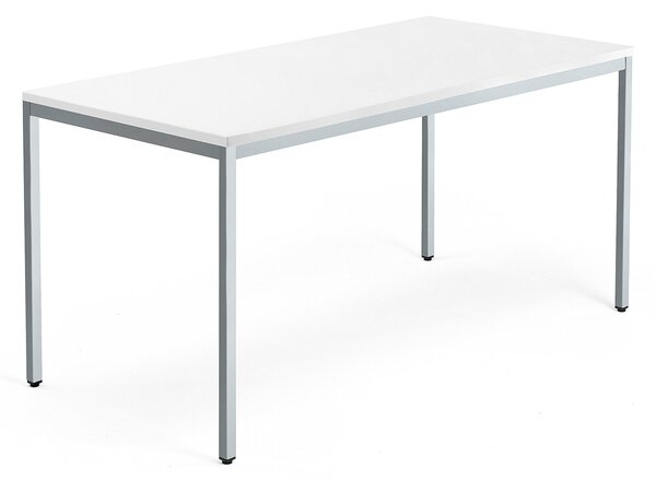 Kancelársky pracovný stôl QBUS, 1600x800 mm, biela/strieborná