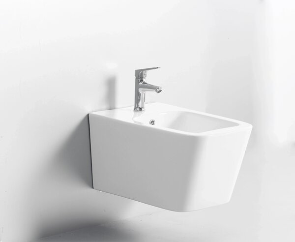CERANO - Bidet závesný Forte - biela lesklá - 36x51 cm