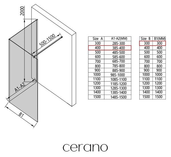 CERANO - Sprchová zástena Walk-in Onyx Corner Cube Ľ/P - 8 mm - hranatá vzpera - chróm, grafitové sklo - 40x30x200 cm