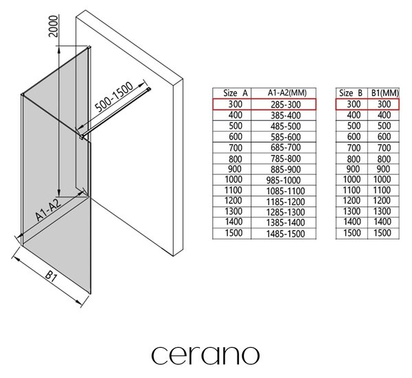 CERANO - Sprchová zástena Walk-in Onyx Corner Cube Ľ/P - 8 mm - hranatá vzpera - chróm, mliečne sklo - 30x30x200 cm