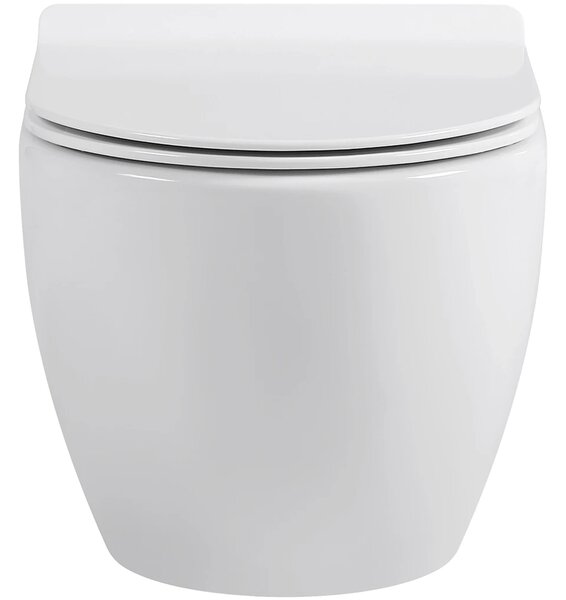 CERANO - WC závesné Dure, Rimless + Slim/UF sedátko - biela lesklá - 51x35 cm