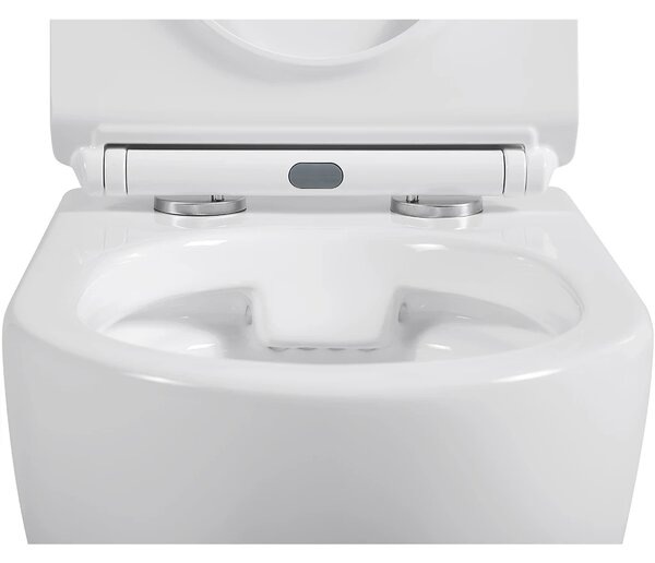 CERANO - WC závesné Dure, Rimless + Slim/UF sedátko - biela lesklá - 51x35 cm