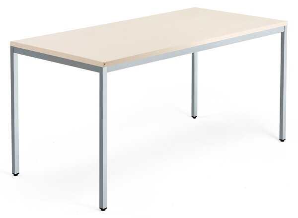 Kancelársky pracovný stôl QBUS, 1600x800 mm, breza/strieborná