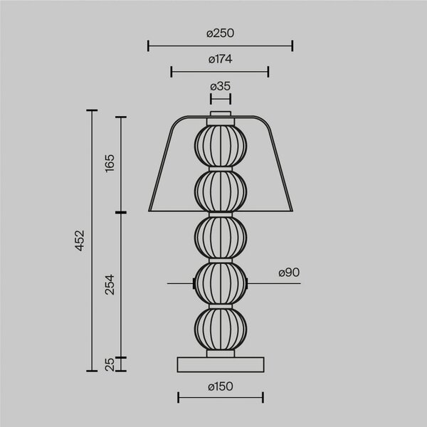 Stolová LED lampa AMULET, výška 45 cm, zlatá farba, kov/sklo, Mosadz / zlato, Obývacia izba / jedáleň, kov, Moderný, Stojacie svietidlo