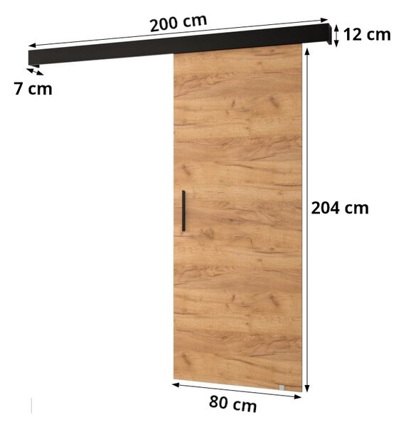 Posuvné dvere so strieborným úchytom SALOME 2 - 80 cm, biele