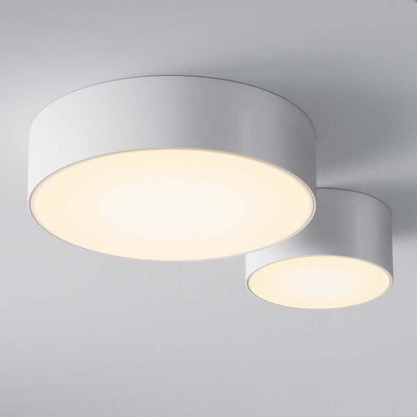 LED vonkajšie stropné svietidlo Zon, biele, Ø 12 cm, 3 000 K, kov, Biela / opálová, Hliník, Moderný, Závesné svietidlo