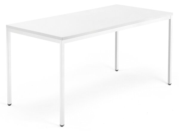 Kancelársky pracovný stôl QBUS, 1600x800 mm, biela/biela