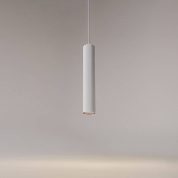 Maytoni Závesné svietidlo ARTISAN, biele, Ø 5,4 cm, kov, GU10, Biela / opálová, Obývacia izba / jedáleň, Hliník, Moderný, Závesné svietidlo
