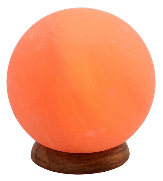 Wagner Life Soľná lampa Planet, 2 kg, drevený podstavec, jantárová, Žltá / oranžová, Obývacia izba / jedáleň, Kameň, Guľa