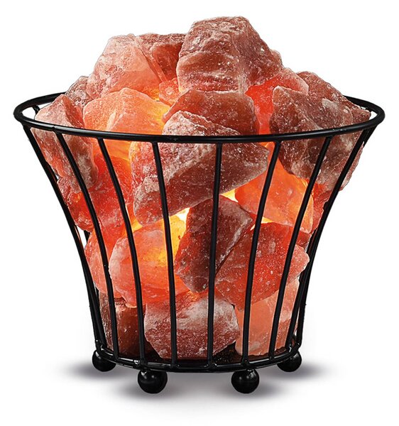 Wagner Life Solná lampa Ohnivý kôš malý, čierny, jantárový, Žltá / oranžová, Obývacia izba / jedáleň, Kameň