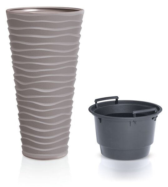 Prosperplast Kvetináč Long Sand s vložením mocca, variant 29,6 cm