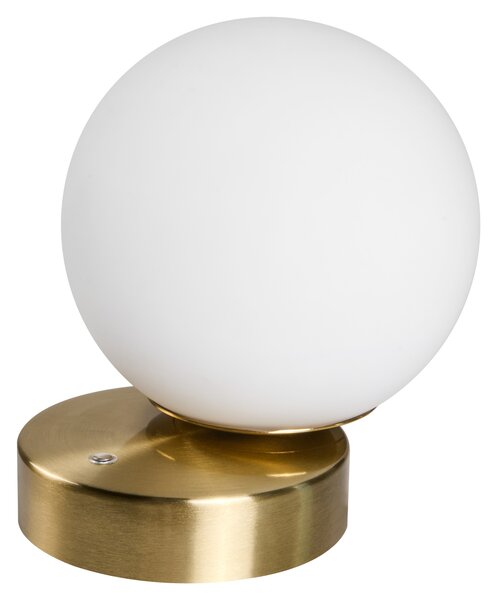 Nástenná LED lampa biela sklo okrúhly tvar kovová základňa svietidlo so stmievačom moderný štýl obývacia izba spálňa
