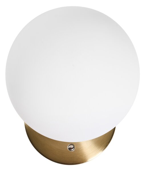 Nástenná LED lampa biela sklo okrúhly tvar kovová základňa svietidlo so stmievačom moderný štýl obývacia izba spálňa