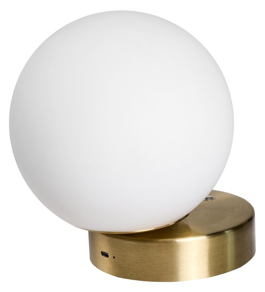 Nástenná LED lampa biela sklo okrúhly tvar kovová základňa svietidlo so stmievačom moderný štýl obývacia izba spálňa