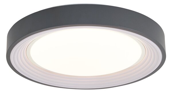 Moderné stropné svietidlo sivé s bielou farbou 38 cm vrátane LED stmievateľné RGB - Kanton