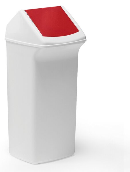 Odpadkový kôš na triedenie odpadu ALFRED, 40 L, červený vrchnák