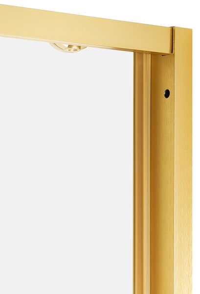 Posuvné sprchové dvere zlaté tvrdené sklo hliníkový rám 120 x 190 cm priehľadné moderný štýl kúpeľňa
