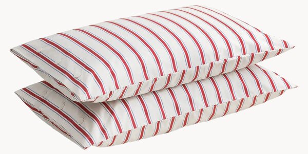Obliečky na vankúše z bavlneného perkálu Striped Coral, 2 ks