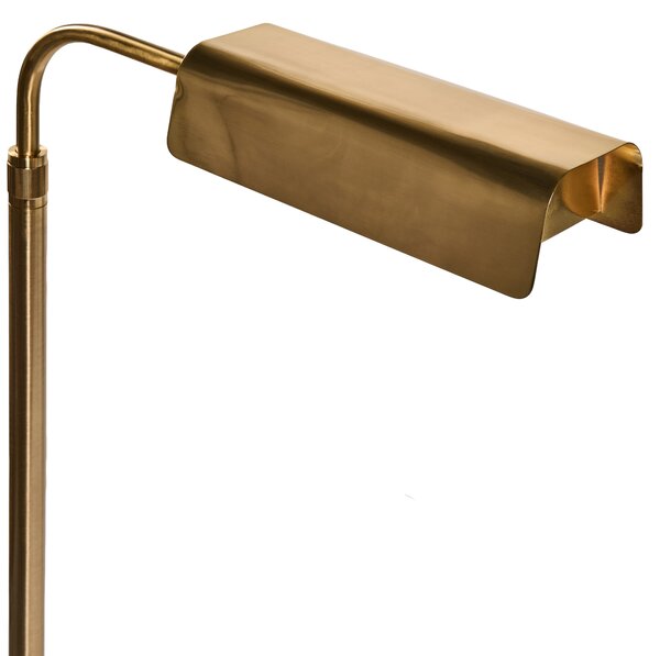 Stojaca lampa zlatá oceľová kovová základňa nastaviteľná výška s vypínačom moderný glamour štýl obývacia izba spálňa