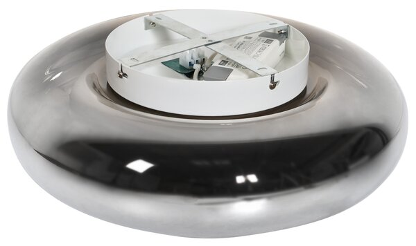 Stropná LED lampa strieborná sklo okrúhle tienidlo kovová základňa so stmievačom retro štýl obývacia izba